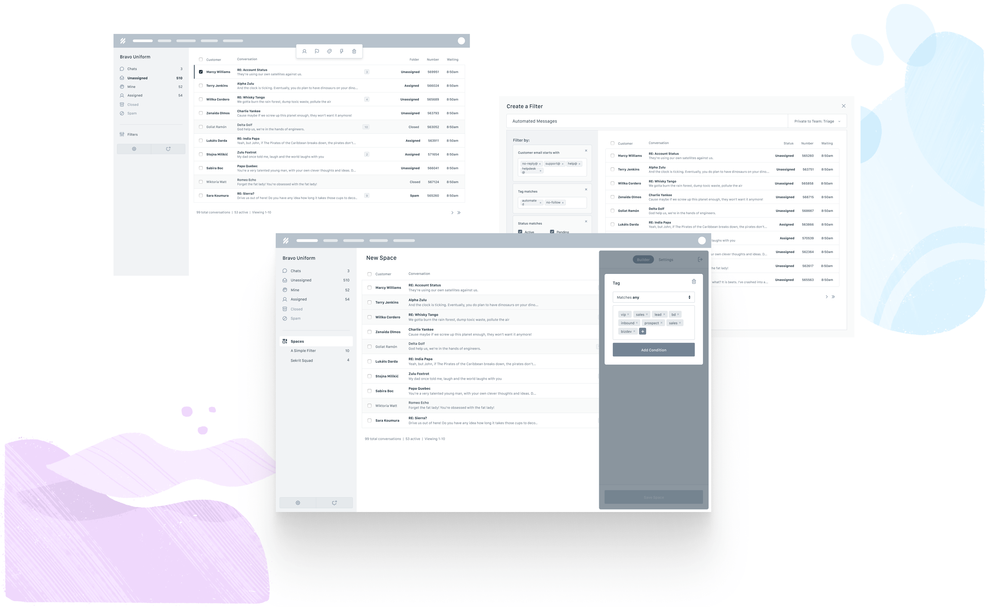Early wireframes